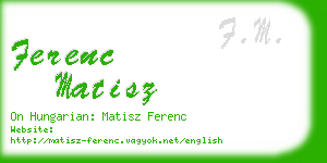 ferenc matisz business card